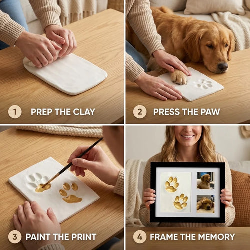 🐾 Clay Paw Print Memory Frame Kit